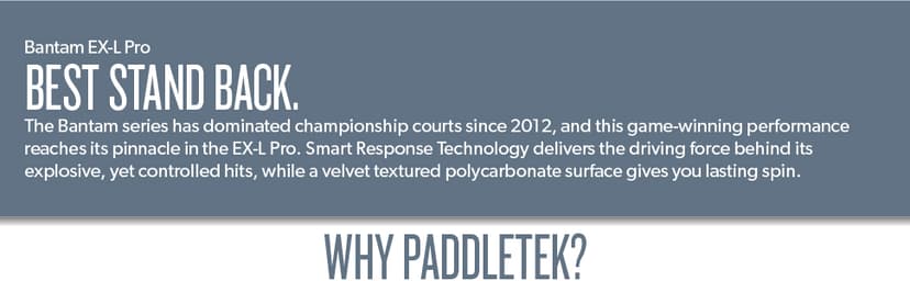 Paddletek Bantam EX-L Pro Pickleball Paddle | Professional Pickleball Paddles with Honeycomb Core, Velvet Textured Polycarbonate Surface, Bantam SRT Core & High Tack Performance Grip | USAPA Approved