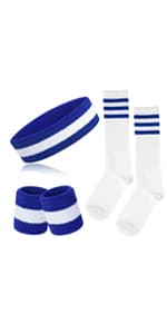ONUPGO Sweatband Set Sports Headband Wristband Set Sweatbands Terry Cloth Wristband Wrist Sweatband Headbands Moisture Wicking Sweat Absorbing Head Band