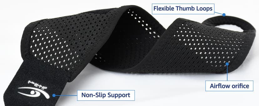 HiRui 2-Pack Ultra-Thin Mesh Wrist Wraps - Breathable, Adjustable Wrist Support for Workouts & Daily Use - Unisex Wrist Brace for Pain Relief, Tendonitis, Carpal Tunnel - One Size Fits All (Black)