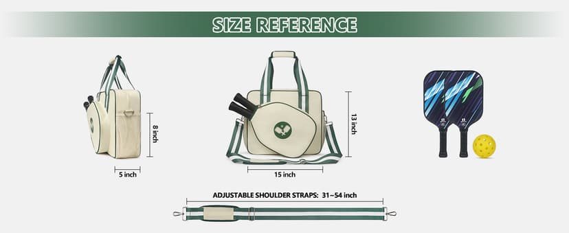 Newluck Pickleball Tote Sling Bag for Women/Men/Boy/Girl,Large Capacity,Adjustable Shoulder Strap with Fence Hook Accessories
