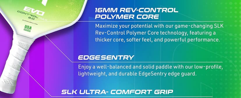 Selkirk Sport SLK Evo Pickleball Paddle | Designed in The USA | Power, Control or Hybrid | Fiberglass & Carbon Fiber with SpinFlex Surface