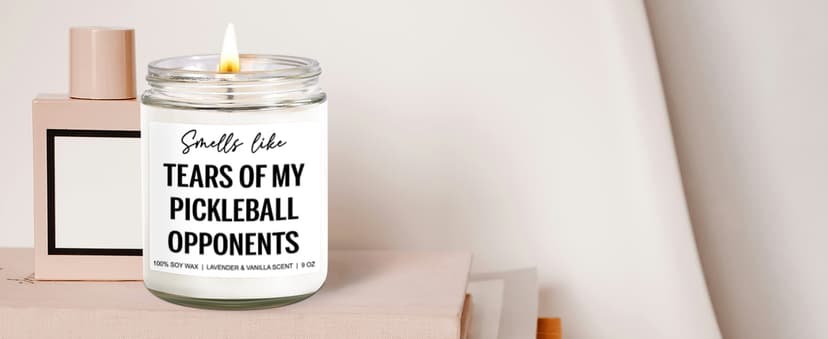 Tears of My Pickleball Opponents Candle, Pickleball Accessories, Pickleball Gifts for Women, Men, Mom, Dad - Mothers Day, Fathers Day, Funny Gifts for Pickle Ball Lovers, Players - 9 oz