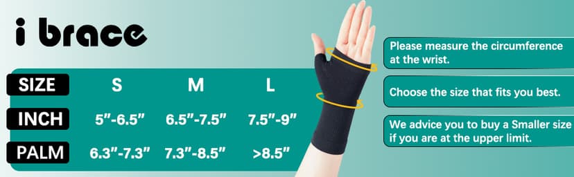 Partial Zone Compression Wrist Sleeve for Carpal Tunnel with Thumb Support, Reversible Splint for Typing, Gardening, Golf, Yoga, Tennis, Wrist Support Brace for Men & Women-PAIR