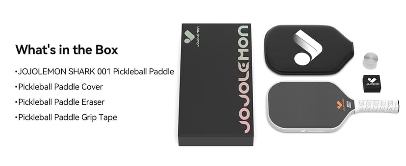 Pickleball Paddles, Carbon Fiber Pickleball Paddle with a 16mm Shark Power Polymer Core, The Pickleball Rackets Designed for Ultimate Spin & Consistency