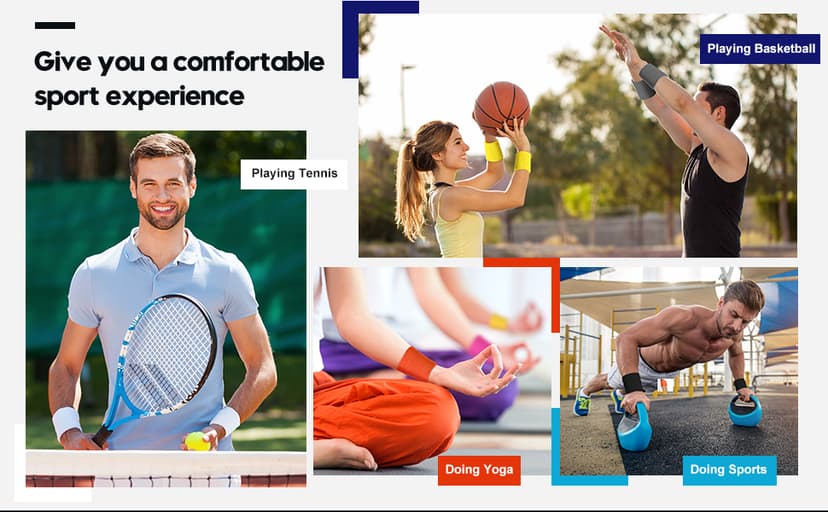 Willbond 6 Pcs Wrist Sweatbands Sports Wristbands for Competitions Absorbent Sweatbands for Basketball Tennis Football Running Working