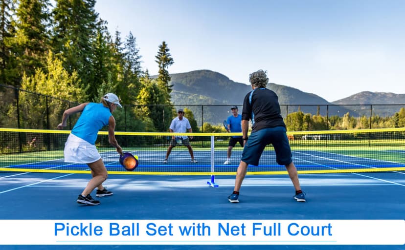 Zdgao Pickleball Net for Driveway with 22FT Regulation Size Pickleball Net, 4 Outdoor Pickleballs and Carry Bag, Weather Resistance Strong Steel Frame