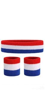 ONUPGO Sweatband Set Sports Headband Wristband Set Sweatbands Terry Cloth Wristband Wrist Sweatband Headbands Moisture Wicking Sweat Absorbing Head Band