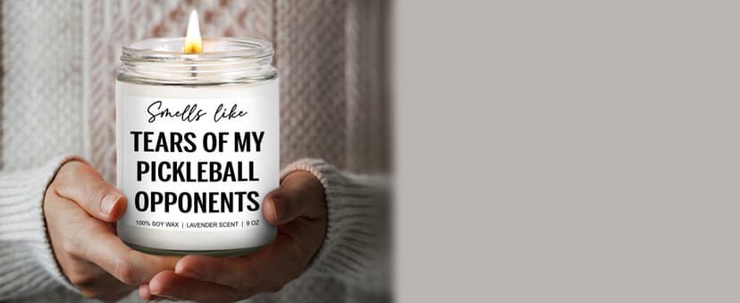 Tears of My Pickleball Opponents Candle, Pickleball Accessories, Pickleball Gifts for Women, Men, Mom, Dad - Mothers Day, Fathers Day, Funny Gifts for Pickle Ball Lovers, Players - 9 oz
