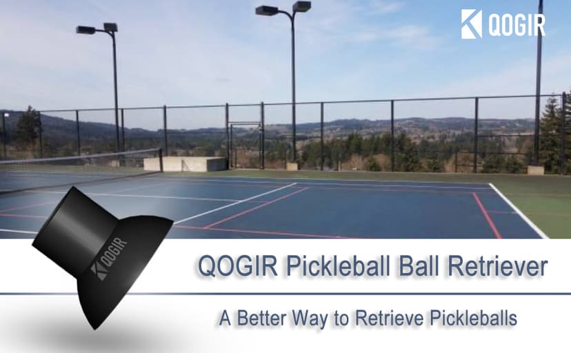 QOGIR Pickleball Ball Retriever: Easy Pick Up Without Bending Over, Fits Any Paddle