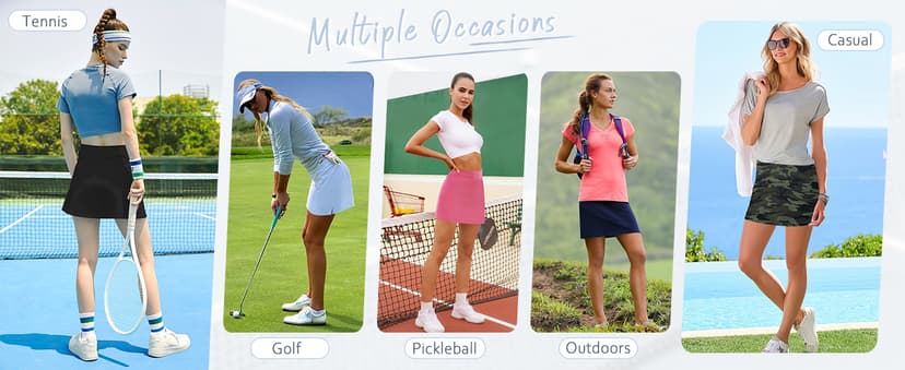 LouKeith Tennis Skirts for Women Golf Athletic Activewear Skorts Mini Summer Workout Running Shorts with Pockets