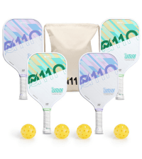 A11N Pickleball Paddles Set of 4 Fiberglass Surface Rackets with 4 Pickleball Balls and Pickleball Bag for Beginners - USAPA Approved