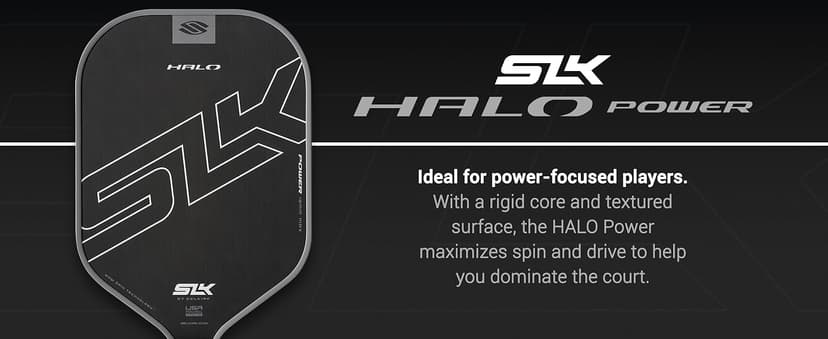 Selkirk Sport SLK Halo Raw Carbon Fiber Pickleball Paddle | Designed in The USA | Choose from The T700 Raw Carbon Fiber Power, The 18k Ultraweave Control, or The Kevlar Linkweave Thermoformed Pro