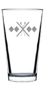 Designated Dinker - Pint Glass for Beer - Funny Pickleball Themed Decor and Gifts - 16 oz Glasses