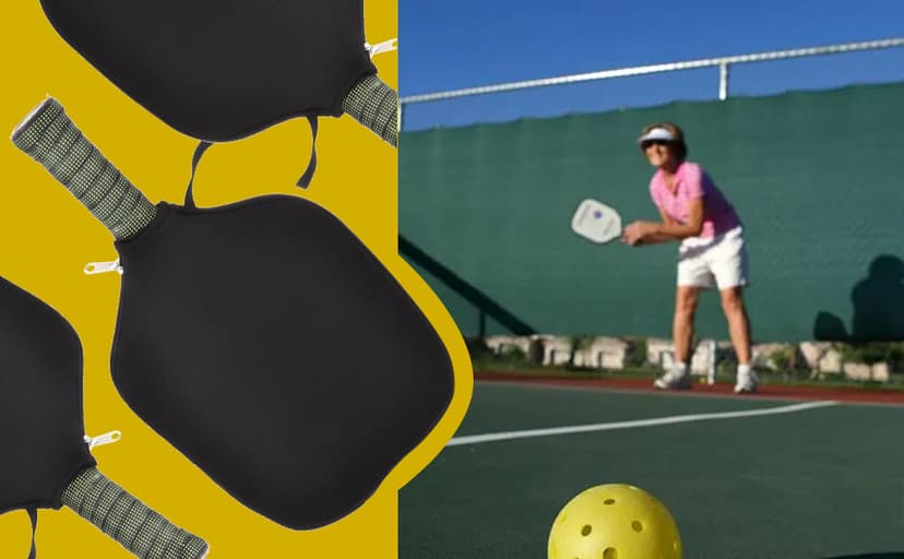Pickleball Paddle Cover - 8.8 x 11.7 inches Racket Sleeve Bag with Handle Strap, Universal Case Size Fits Most USAPA Standard and Elongated Pickball Paddles