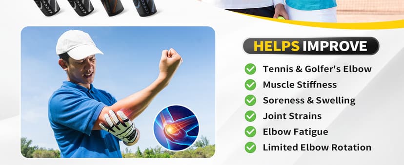 CAMBIVO 2 Pack Tennis Elbow Brace for Tendonitis and Tennis Elbow,Golfers Elbow, Arm Compression Sleeves for Women and Men, Bíceps Support Sleeve for Weightlifting, Basketball and Workout