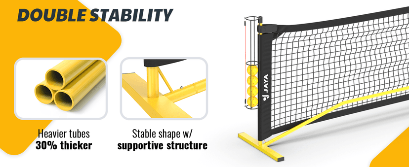JAYA Ultra Stable Pickleball Net with Ball Holder and Balls, Weight Upgrade, IPF Standard 22 feet, Easy Setup
