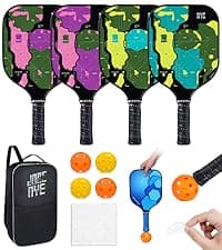 Pickleball-Paddles-Set of 4 or 2 Rackets by JoncAye, USAPA Approved Pickle-Ball Equipment with Balls, Bag, Accessories, Fiberglass Graphite Pickleball Racquet Set for Men, Women, Kids, Adults