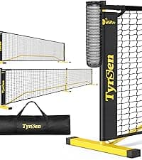 Pickleball Net Set, Pickleball Net on Wheels for Driveway Backyard, 22FT Regular Size, 4 Pickleball Paddles & 6 Balls, 12 Court Markers, 1 Carry Bag, Pickleball Set for Indoor Outdoor Play
