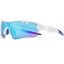 Polarized Sports Sunglasses with 5 Interchangeable Lenses for Men Women Softball Baseball Pickleball Cycling Glasses