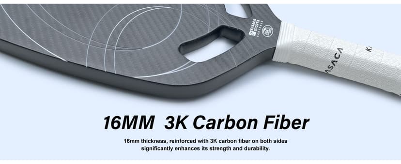 Premium Pickleball Paddle T700 Carbon Fiber, 16mm Thickness, Air Open Throat, Enhanced Spin & Control, Edgeless Design, Durable & USAPA Approved