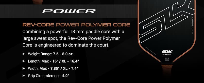 Selkirk Sport SLK Halo Raw Carbon Fiber Pickleball Paddle | Designed in The USA | Choose from The T700 Raw Carbon Fiber Power, The 18k Ultraweave Control, or The Kevlar Linkweave Thermoformed Pro