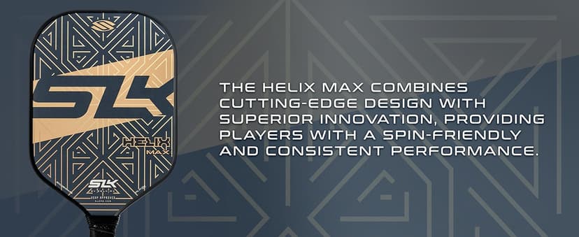 SLK Helix Pro Pickleball Paddle | Carbon Fiber & Fiberglass Hybrid Face | Thermoformed Carbon Fiber Core | Unmatched Control