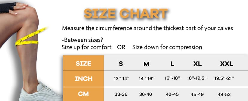 Copper Calf Compression Sleeves for Men and Women, Leg Compression Sleeve for Shin Splint Relief, Calf Sleeves for Men Running, Fitness (1 Pair)