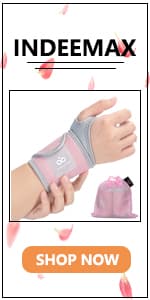 INDEEMAX Copper Wrist Compression Sleeve 1 Pair, Comfortable Hand Brace Support for Arthritis, Tendonitis, Sprains, Workout, Carpal Tunnel - Left & Right - Women and Men