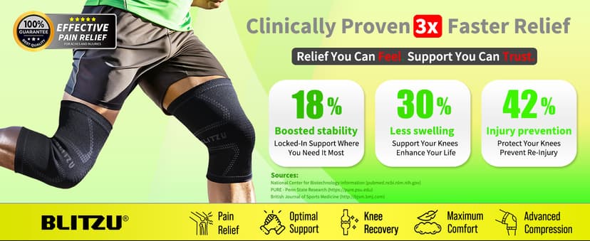 Knee Brace for Women & Men, 2 Pack Compression Knee Brace, Knee Support Sleeve for Pain Relief, Running, Workout, Sports, Knee Braces for ACL, Meniscus Tear, Arthritis and Injury Recovery Purple L