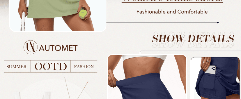 AUTOMET Women's Mini Tennis Skirt with Shorts Underneath 2025 Athletic Workout Cute Golf Skorts Trendy Summer Gym Clothes