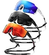 Polarized Sport Sunglasses for Men and Women, Lightweight TR90 Sun Glasses with UV Protection for Cycling Running