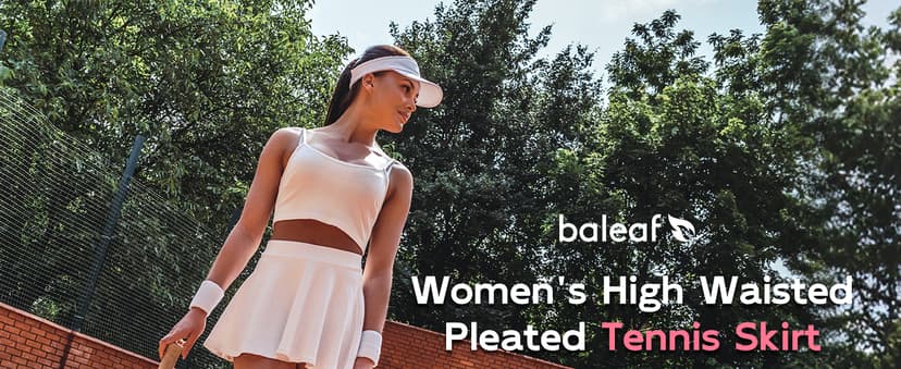 baleaf Women's Tennis Skirts High Waisted Tummy Control Pleated Athletic Golf Skorts Skirts for Running with 2 Pockets