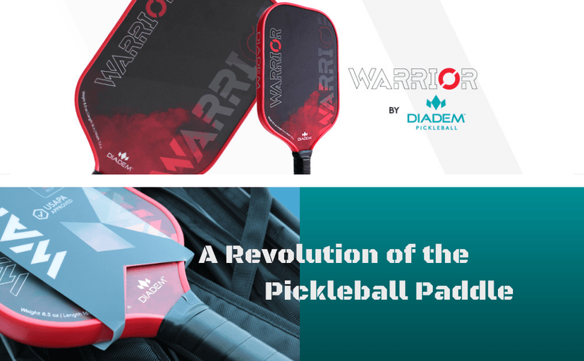 Diadem Warrior Pickleball Paddle | Carbon Fiber Face, 3X L-Core Hybrid Nomex Polymer Honeycomb Core, Grit Paint Surface for Spin, Control and Power | Indoor/Outdoor | USAPA Approved
