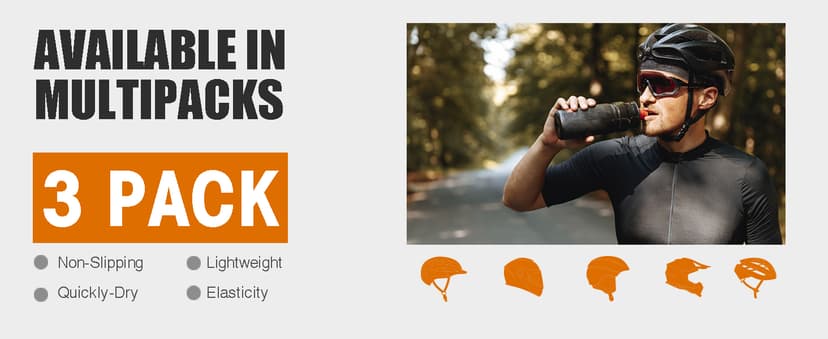 Braylin Men's Headbands, 3-Pack Head Band for Men, Sport Sweatbands for Running Fitness Yoga Cycling, Sweat Wicking Non Slip