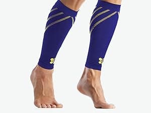 Calf Compression Sleeves for Men & Women - Leg Sleeve and Shin Splints Support - Ideal for Leg Cramp Relief, Varicose Veins, Running - 20-30mmHg Copper Infused Nylon by CopperJoint - Medium