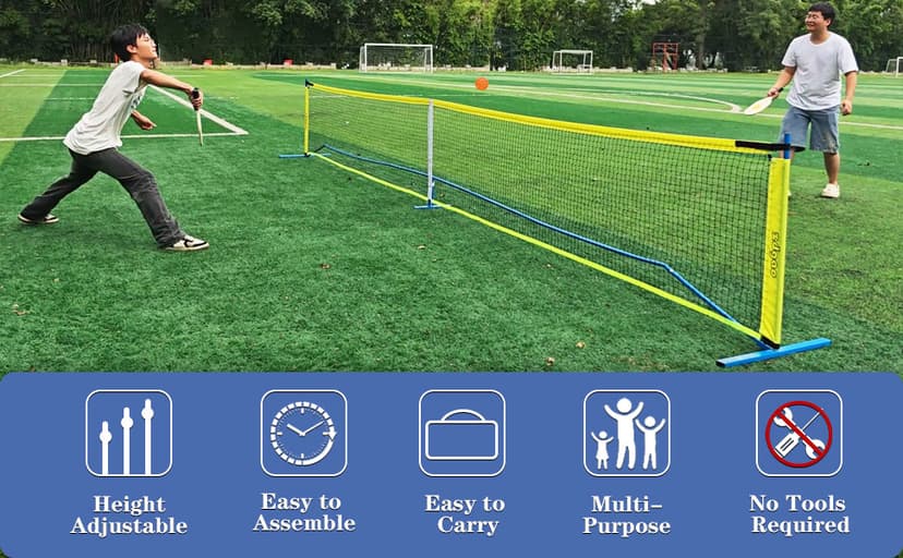 Zdgao Portable Pickleball Net for Driveway, 22 FT Regulation Size & 11 FT Half Court Size Pickle Ball Net with Pickleballs and Carry Bag, 2 in 1 Pickle Ball Net Set for Backyard