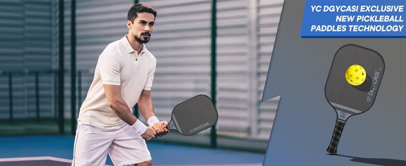 YC DGYCASI 16mm Pickleball Paddles Professional, 2025 USAPA Approved T700 Carbon Fiber Surface Pickle Paddle(CFS), Polypropylene Lightweight Honeycomb Core, Cushion Comfort Grip, with Cover Case Black