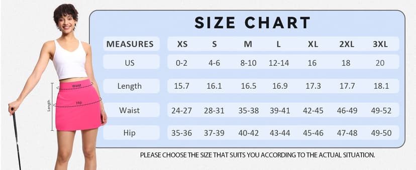 THE GYM PEOPLE Women's Golf Skort Tennis High Waist Lightweight Athletic Casual Skirts Built-in Shorts with 4 Pockets