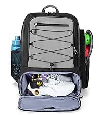 Pickleball Bag for 4 Paddles with Shoe Compartment, Pickleball Backpack with Fence Hook for Pickleball Accessories