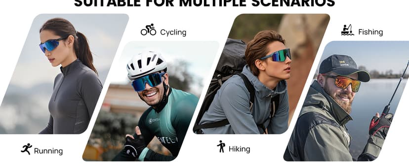 Lamicall Polarized Sports Sunglasses for Men Women, 24g, UV400 Protection Sun Glasses for Cycling Running Baseball Fishing