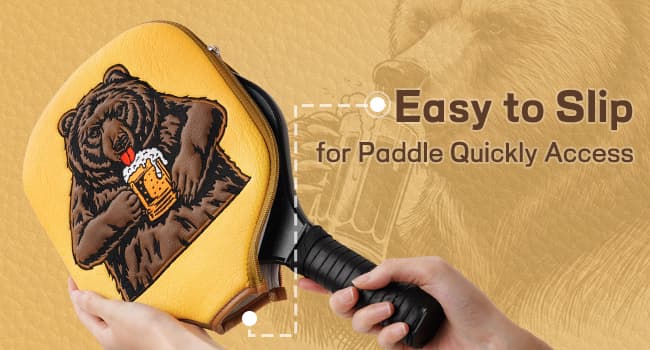 Big Crazy Pickleball Paddle Cover, Pickleball Paddle Case, Pickleball Paddle Covers for Paddle Protect, Bear Flamingo Pickleball Cover with Zipper, Pickleball Gift