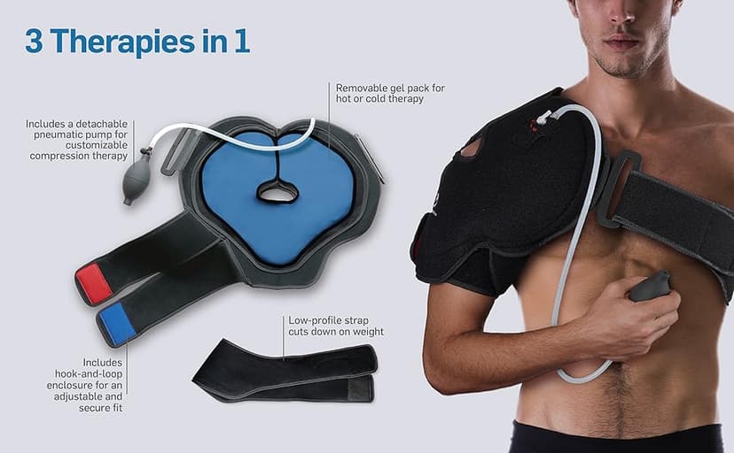 NatraCure Hot or Cold Therapy Shoulder Ice Pack Wrap, Shoulder Brace for Shoulder Pain Relief - (Heating Pad for Rotator Cuff Injuries, Surgery, Gym Injuries, Baseball, Pitching Injuries) - 6032