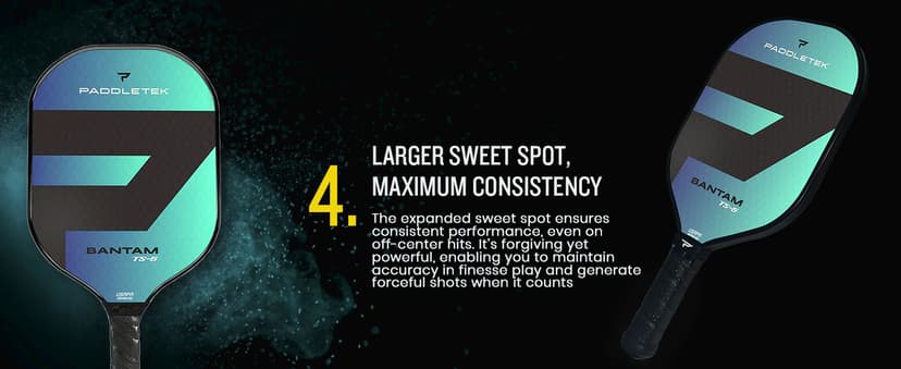 Paddletek Bantam TS-5 Pickleball Paddle | Professional Pickleball Paddles with Honeycomb Core, Textured Fiberglass Epoxy Hybrid Surface, Bantam PolyCore & High Tack Performance Grip | USAPA Approved