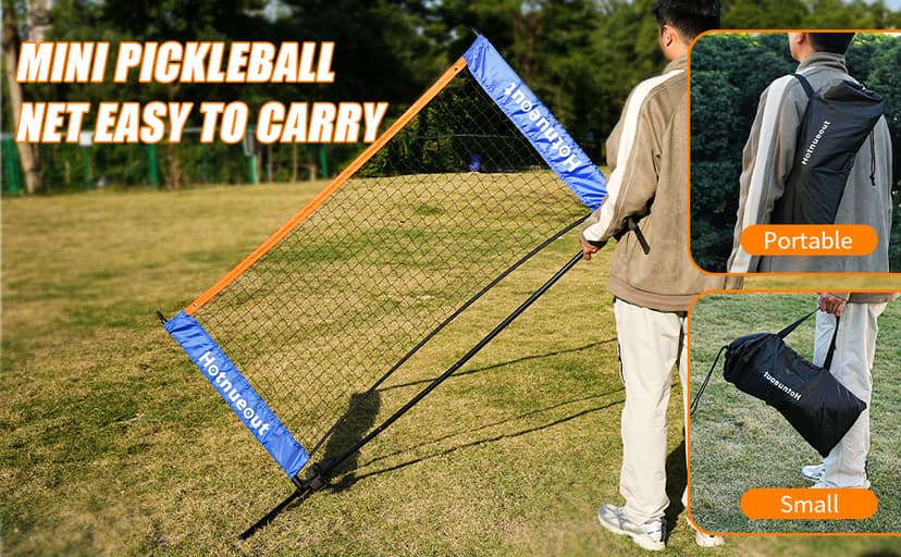 Small Mini Pickleball Net 5FT Portable Game Pickleball Practice Net for Driveway, Outdoor Indoor Pickle Ball Equipment Dink Training Aid