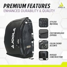 JOOLA Pickleball Bag - Vision II Deluxe Pickleball Backpack - Large Paddle Bag Fits 4 Pickle Ball Paddles & Gear - Includes Fence Hook, Extra Pockets, Ventilated Shoe Storage