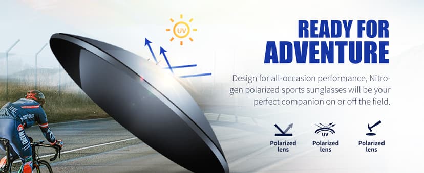 suoso Polarized Sports Sunglasses for Men: UV400 Protection Glasses Womens Wrap Around Goggles for Driving Fishing