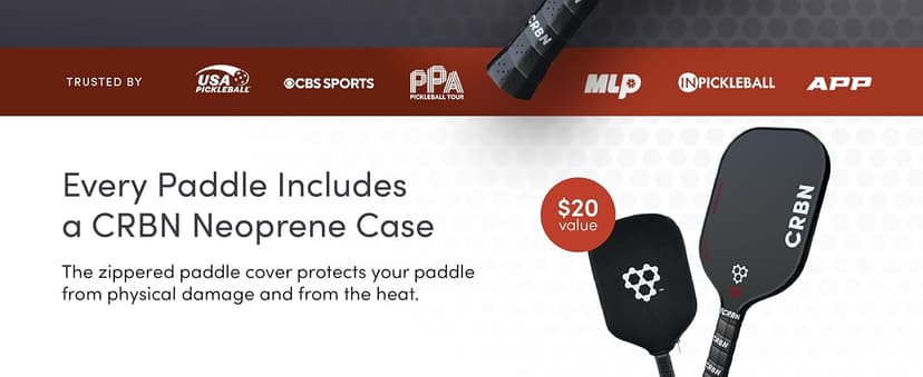 CRBN X Series Power Pickleball Paddle - Carbon Fiber Pickleball Paddle with Foam Injected Edges for Expanded Sweet Spot