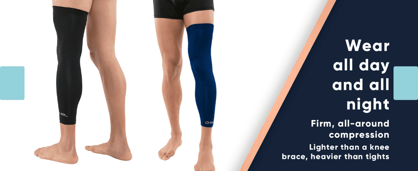 Copper Compression Leg Compression Sleeve - Copper Infused Knee Stabilizer Brace for Running, Meniscus Tear, ACL, MCL, Arthritis, Joint Pain Relief - Thigh & Calf Support for Men & Women