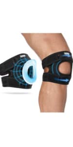 Fit Geno Patella Knee Brace for Women and Men, Patellar Tendon Support Strap with Side Stabilizers, Knee Band with Patella Gel Pads for Meniscus Tear Arthritis Pain Injury Running