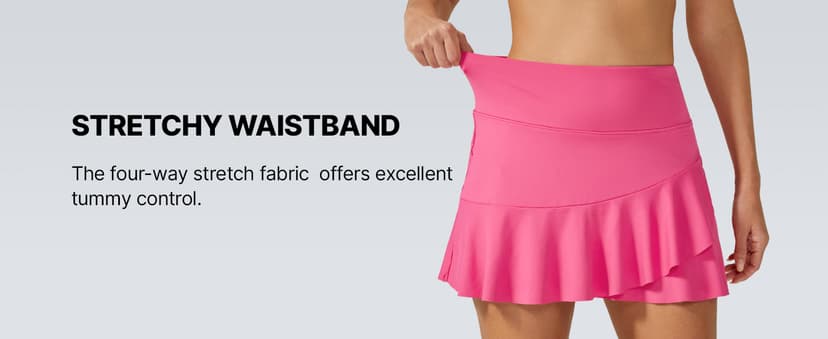 G4Free 15"/20" Tennis Skirts for Women Golf Skorts with Pockets High Waist Ruffle Athletic Skirt Inner Shorts